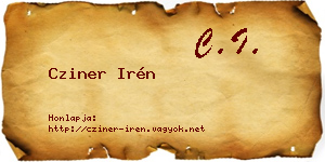 Cziner Irén névjegykártya